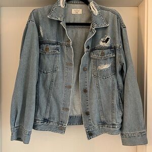 LTJ Distressed Denim Jacket Size Small